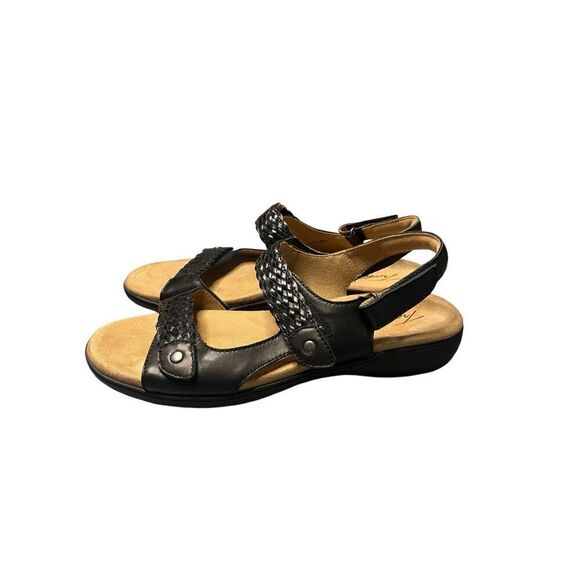 Trotters Teresa‎ Black Leather Strap Slingback Sandals Size 9 Narrow - Picture 2 of 8